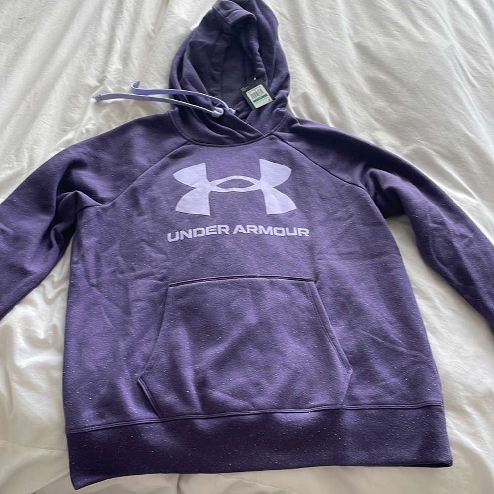 purple under armour sweatshirt